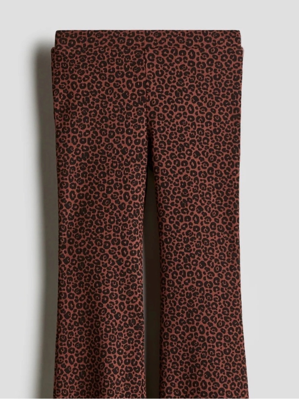 H&M Brown Leopard Print Flare Pants